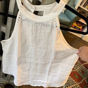 Anthropologie Linen White Tank